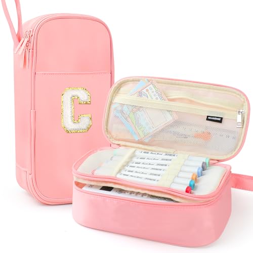 Nuozme Großes Federmäppchen, großes Fassungsvermögen, personalisiertes Federmäppchen mit glattem Reißverschluss, mehrere Taschen, niedliches ästhetisches Schreibwaren-Federmäppchen für Teenager, von Nuozme