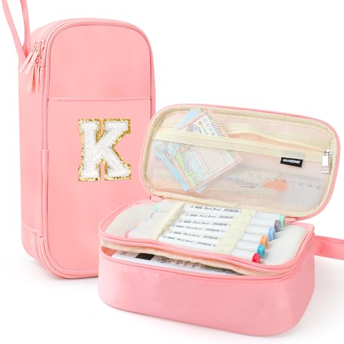 Nuozme Extra großes Federmäppchen, großes Fassungsvermögen, personalisiertes Federmäppchen mit glattem Reißverschluss, mehrere Taschen, niedliches ästhetisches Schreibwaren-Federmäppchen für Teenager von Nuozme