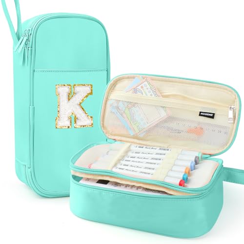 Nuozme Großes Federmäppchen, großes Fassungsvermögen, personalisiertes Federmäppchen mit glattem Reißverschluss, mehrere Taschen, niedliches ästhetisches Schreibwaren-Federmäppchen für Teenager, von Nuozme