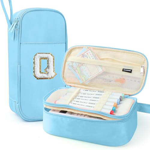 Nuozme Großes Federmäppchen, großes Fassungsvermögen, personalisiertes Federmäppchen mit glattem Reißverschluss, mehrere Taschen, niedliches ästhetisches Schreibwaren-Federmäppchen für Teenager von Nuozme