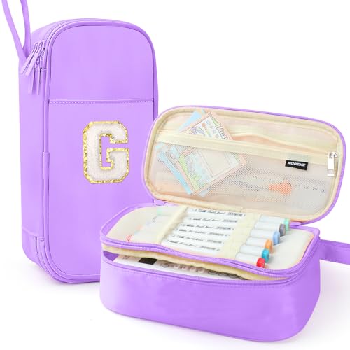 Nuozme Großes Federmäppchen, großes Fassungsvermögen, personalisiertes Federmäppchen mit glattem Reißverschluss, mehrere Taschen, niedliches ästhetisches Schreibwaren-Federmäppchen für Teenager von Nuozme