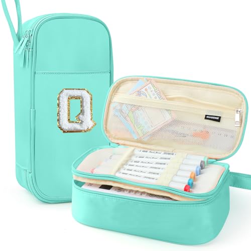 Nuozme Großes Federmäppchen, großes Fassungsvermögen, personalisiertes Federmäppchen mit glattem Reißverschluss, mehrere Taschen, niedliches ästhetisches Schreibwaren-Federmäppchen für Teenager von Nuozme