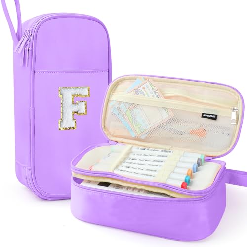 Nuozme Großes Federmäppchen, großes Fassungsvermögen, personalisiertes Federmäppchen mit glattem Reißverschluss, mehrere Taschen, niedliches ästhetisches Schreibwaren-Federmäppchen für Teenager von Nuozme