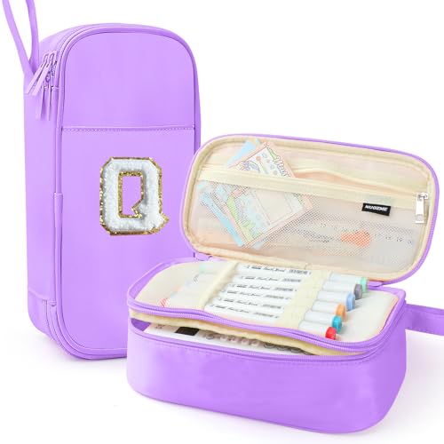 Nuozme Großes Federmäppchen, großes Fassungsvermögen, personalisiertes Federmäppchen mit glattem Reißverschluss, mehrere Taschen, niedliches ästhetisches Schreibwaren-Federmäppchen für Teenager von Nuozme