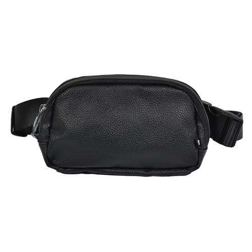 Nupouch Diebstahlsichere Gürteltasche mit verstellbarem Gurt für Damen und Herren, Bauchtasche, Crossbody, Veganes Leder, Schwarz, Einheitsgröße, Gürteltasche von Nupouch