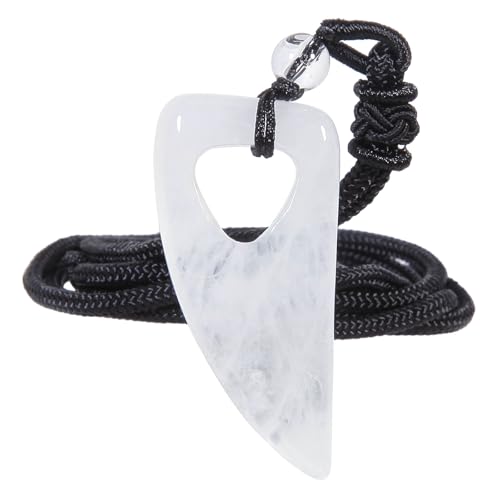 Nupuyai Bergkristall Kristall Wolfszahn Kette für Damen Herren, Edelstein Wolf Anhänger Heilstein Glücksbringer Talisman Meditation Reiki Schmuck für Freundschaft von Nupuyai