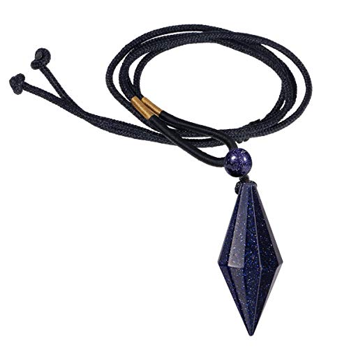 Nupuyai Chakra Halskette mit Blauem Sandstein Anhänger für Damen und Herren, Reiki Schmuck Heilstein Pendel mit Verstellbare Kette Edelstein von Nupuyai