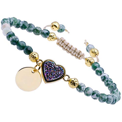 Nupuyai Damen Yoga Armband Schmuck Funkelndem Kristallherz mit Stein Perlen Armband für Chakra Heilung und Meditation Nupuyai Damen Yoga Armband Schmuck Funkelndem Kristallherz mit Stein Perlen Armband für Chakra Heilung und Meditation von Nupuyai