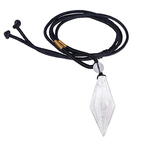 Nupuyai Chakra Halskette mit Bergkristall Anhänger für Damen und Herren, Reiki Schmuck Heilstein Pendel mit Verstellbare Kette Edelstein von Nupuyai