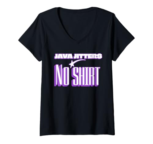 Damen Java Jitters Koffeinchaos Morgenwitz Kaffee T-Shirt mit V-Ausschnitt Damen Java Jitters Koffeinchaos Morgenwitz Kaffee T-Shirt mit V-Ausschnitt von Nur Chaos Kein Schlaf Energie Freunde