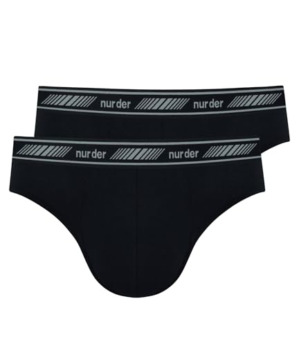 Nur Der 2er Pack 3D Flex Slip aus atmungsaktiver Baumwolle Bewegungsfreiheit Männer Unterhosen Herren, schwarz, L von Nur Die