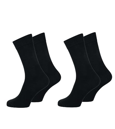 Nur Der 2er Pack Baumwolle Business Socken Classic mit Komfortbund Herren, schwarz, 39-42 von Nur Die