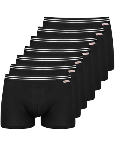 Nur Der 7er Pack Boxer Cotton Stretch Baumwolle Enge Boxershorts Männer Unterhosen Herren, schwarz, XXL von Nur Die