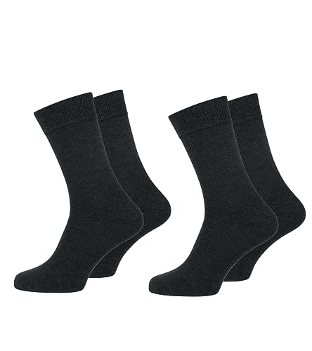 Nur Der 2er Pack Baumwolle Business Socken Classic mit Komfortbund Herren, anthrazitmel., 43-46 von Nur Die