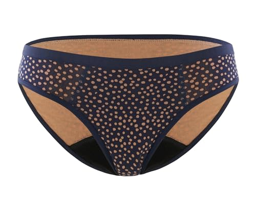 NUR DIE Alles Geregelt Slip mit Print mittelstark Blutung waschbar & saugfähig Menstruationsunterwäsche Bio-Baumwolle - Polka Dots - Größe 36-38 von Nur Die