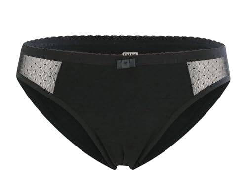 NUR DIE Alles Geregelt Slip mit Spitze mittelstark Blutung Bio-Baumwolle waschbar & saugfähig Menstruationsunterwäsche - Schwarz - Größe 40-42 von Nur Die