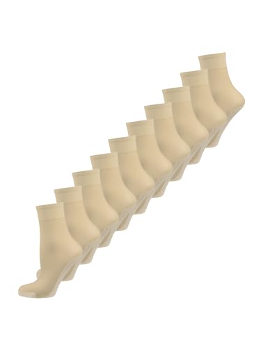 NUR DIE Damen Basicsocken 10-Pack Baumwollsohle weich bequem atmungsaktiv - amber weich bequem atmungsaktiv - Größe 39-42 von NUR DIE