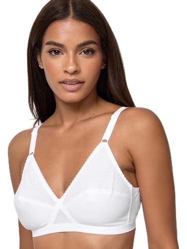 NUR DIE Damen Bügelloser BH Komfort Atmungsaktiv Frauen Unterwäsche - weiß - Größe - 95 C von Nur Die