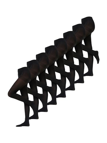 NUR DIE Damen Feinstrumpfhose 6-Pack Ultra-Blickdicht 80 DEN - Feinstrickhose Strumpfware schwarz - Größe - 48-52 von Nur Die
