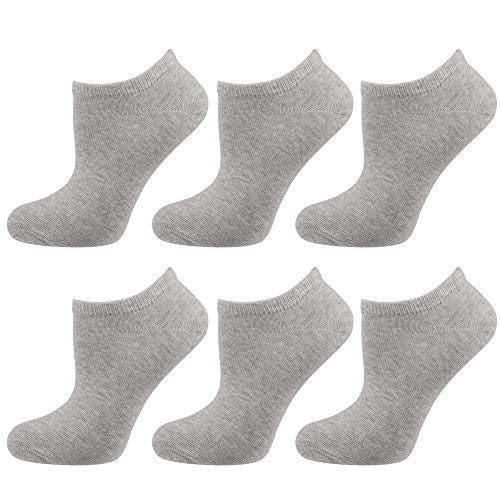 Nur Die 6er Pack Sneaker Socken aus weicher & atmungsaktiver Baumwolle Kurzzsocken Damen, hellgraumelange, 39-42 von Nur Die