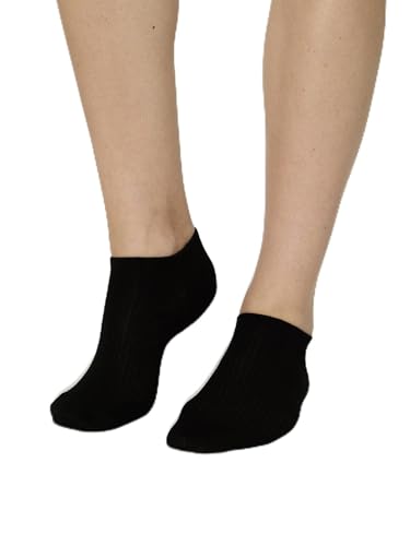 NUR DIE Damen Sneakersocken 6-Pack Modal Socken Sneaker Füßlinge kurz - schwarz - Größe 39-42 von Nur Die