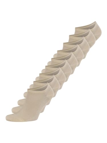 NUR DIE Damen Sneakersocken 9-Pack Bambus weich bequem atmungsaktiv - beigegrau weich bequem atmungsaktiv - Größe 35-38 von Nur Die
