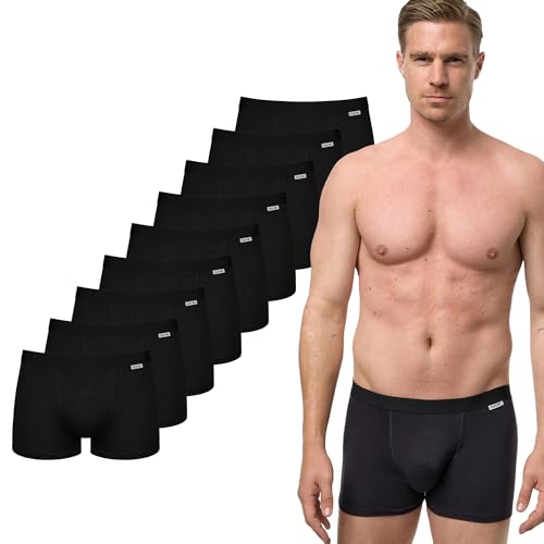 NUR DIE Herren Boxer 9-Pack Cotton Stretch Retroshorts - schwarz - Größe M von Nur Die
