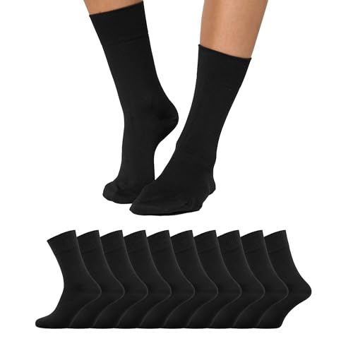 NUR DIE Herren Freizeitsocken 10-Pack Bambus Socke - schwarz - Größe 47-50 von Nur Die