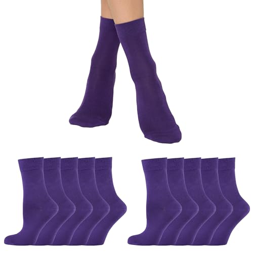 NUR DIE Herren Freizeitsocken 10-Pack Colour Socken bunt - violett - Größe 35-38 von Nur Die