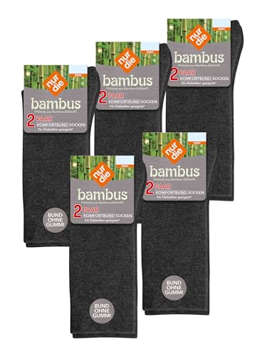 NUR DIE Herren Freizeitsocken 10-Pack Komfortbund Socken Viskose - anthrazitmel. - Größe 43-46 von Nur Die