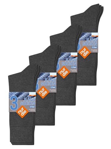 NUR DIE Herren Freizeitsocken 12-Pack Jeans Socken - mittelgraumel. - Größe 43-46 von Nur Die
