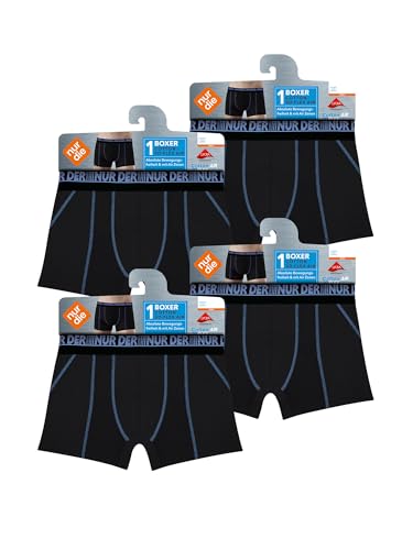 NUR DIE Herren Retro Pants 4-Pack Boxer 3D-Flex Air Retroshorts - schwarz/denimblau - Größe XXL von Nur Die