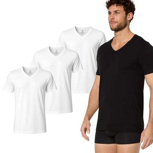 NUR DIE Herren T-Shirt 3-Pack Cotton Active Unterhemd - weiß - Größe M von Nur Die