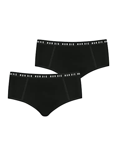 NUR DIE Periodenunterwäsche 2er Doppelpack Alles Geregelt Panty Unterhose Extrastarke Blutung Bio-Baumwolle waschbar & saugfähig Menstruationsunterwäsche - Schwarz - Größe 40-42 von Nur Die