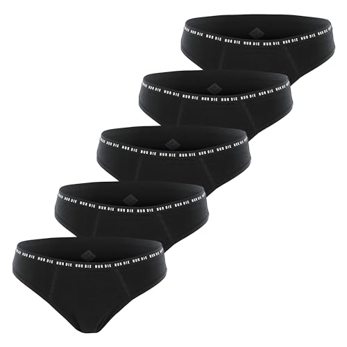 NUR DIE Periodenunterwäsche 5er Pack Alles Geregelt Slip Unterhose Extrastarke Blutung waschbar & saugfähig Menstruationsunterwäsche - schwarz - Größe 36-38 von Nur Die