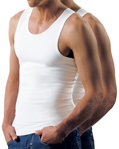 Nur Die 2er Pack Unterhemd unifarben weiche & atmungsaktive 100% Baumwolle Kurzarm Unterhemd Herren von Nur Die