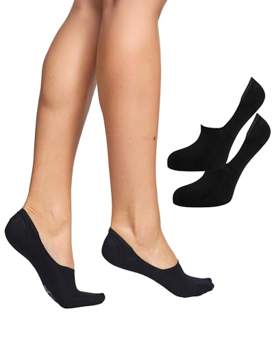 Nur Die Bambus Füssling 2er Pack Damen kaum sichtbar Bambussocken Socke weich atmungsaktiv unsichtbar verrutschen nicht von Nur Die
