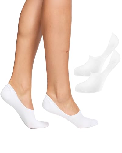 Nur Die Bambus Füssling 2er Pack Damen kaum sichtbar Bambussocken Socke weich atmungsaktiv unsichtbar verrutschen nicht von Nur Die