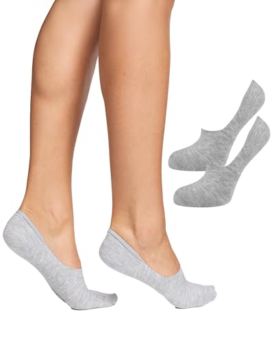 Nur Die Bambus Füssling 2er Pack Damen kaum sichtbar Bambussocken Socke weich atmungsaktiv unsichtbar verrutschen nicht von Nur Die