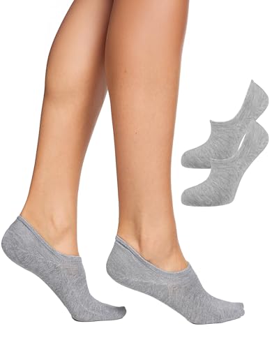 Nur Die Bambus Sneaker Füssling 2er Pack Damen kaum sichtbar Bambussocken Socke weich atmungsaktiv unsichtbar verrutschen nicht von Nur Die