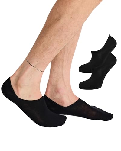 Nur Die Bambus Sneaker Füssling 2er Pack Herren kaum sichtbar Bambussocken Socke weich atmungsaktiv unsichtbar verrutschen nicht von Nur Die