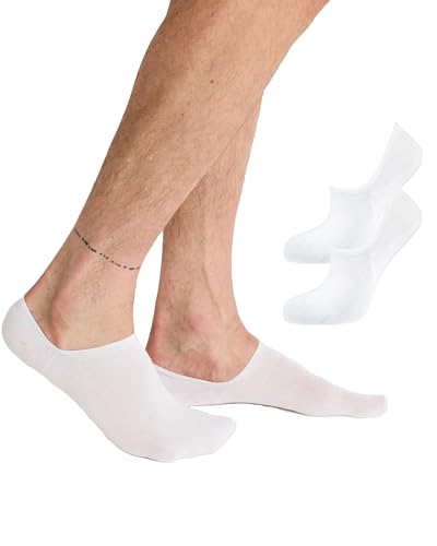 Nur Die Bambus Sneaker Füssling 2er Pack Herren kaum sichtbar Bambussocken Socke weich atmungsaktiv unsichtbar verrutschen nicht von Nur Die