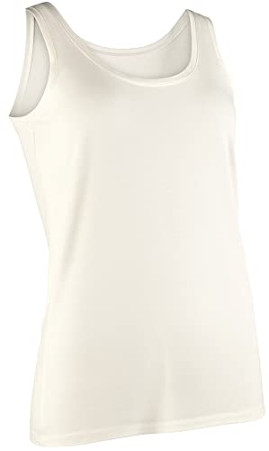 Nur Die Bambus Tank-Top Relax & Go Basic mit Rundhals-Ausschnitt Sommer Shirts Oberteile Damen, weiß, XL von Nur Die