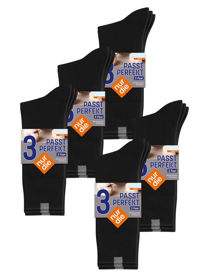 Nur Die Basicsocken Passt Perfekt bequeme Alltagssocken (15-Paar) Männer Multipack Mehrpack von Nur Die