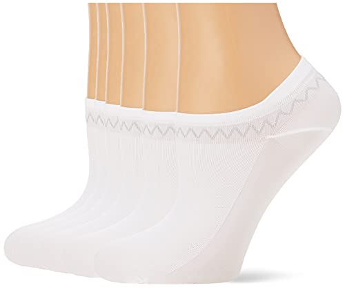 Nur Die 6er Feines Schuhsöckchen weiche & strapazierfähige kurze Socke atmungsaktiv Sneaker-Socke Damen, weiß, 35-38 von Nur Die