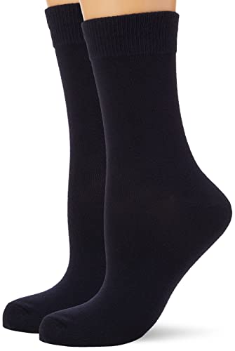 Nur Die 2er Pack Classic Baumwolle Socken aus atmungsaktiver Baumwolle einfarbig ohne drückende Naht Damen von Nur Die