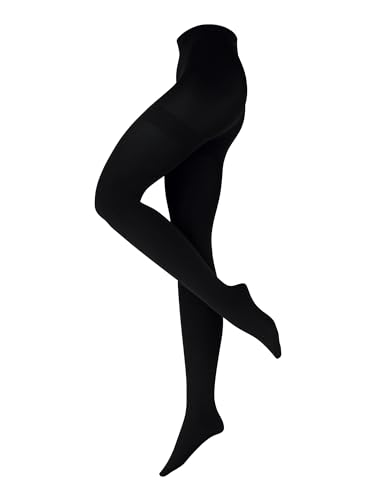 Nur Die Damen Feinstrumpfhose 3-Pack Flauschige Baumwolle - schwarz Größe 44-48 von Nur Die