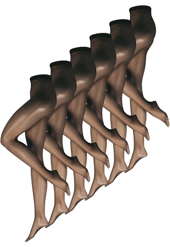 Nur Die Damen Feinstrumpfhose 6-Pack Transparent Mehrpack - schwarz Größe 44-48 von Nur Die