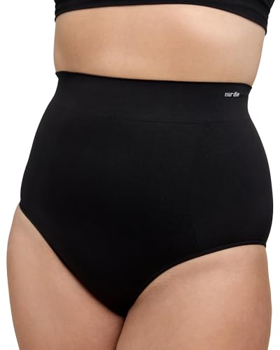 Nur Die Formschön Maxi Slip mit Shaping-Effekt formt Bauch, Taille & Po Taillenslip Komfortbund Highwaist Unterwäsche Unterhosen Damen, schwarz, XL von Nur Die