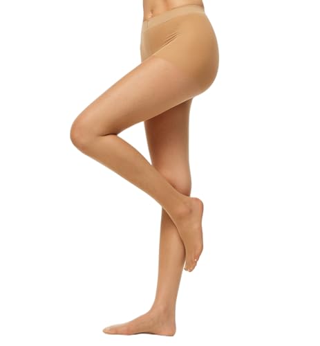 Nur Die Goodbye Laufmaschen 20 DEN Strumpfhose verhindert Laufmaschen transparente Fein-Strumpfhose matte Optik Damen, mandel, S von Nur Die